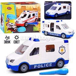 Конструктор "Полиция" с отверткой (свет,звук) в коробке