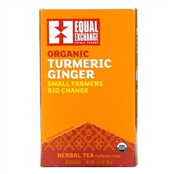 Equal Exchange, Organic Turmeric Ginger Herbal Tea, Caffeine-Free, 20 Tea Bags, 1.27 oz (36 g)