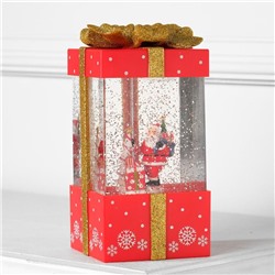 Светодиодная фигура «Подарок красный» 10×19×10 см, пластик, батарейки ААх3 (не в комплекте), USB, свечение тёплое белое