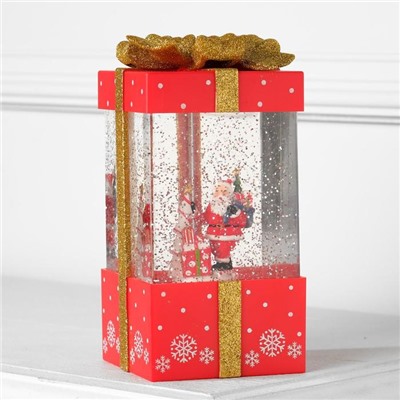 Светодиодная фигура «Подарок красный» 10×19×10 см, пластик, батарейки ААх3 (не в комплекте), USB, свечение тёплое белое