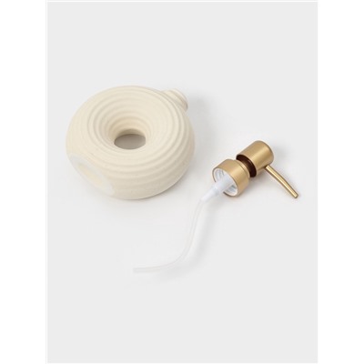 Набор для ванной «Полосы», 4 предмета, мыльница, дозатор для мыла, 2 стакана, бежевый