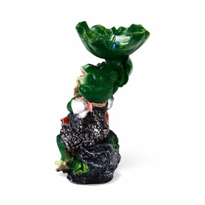 Садовая фигура - поилка из полистоуна «Лягушки на камне», 20×17×29 см