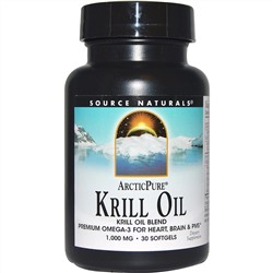 Source Naturals, Арктическая чистота, Масло морского криля, 1,000 мг, 30 капсул