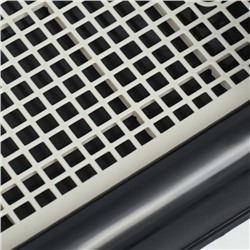 Туалет для собак с высокими бортами и съемной сеткой 43×43×15 см, чёрный