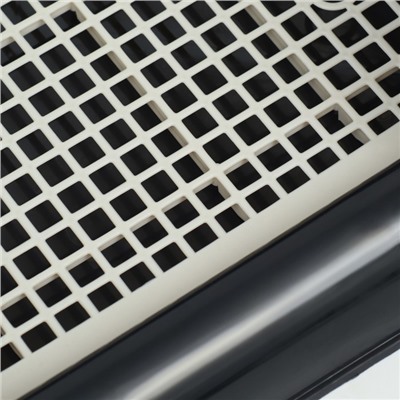 Туалет для собак с высокими бортами и съемной сеткой 43×43×15 см, чёрный