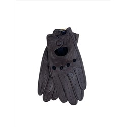 Укороченные женские перчатки из натуральной кожи, цвет  шоколад