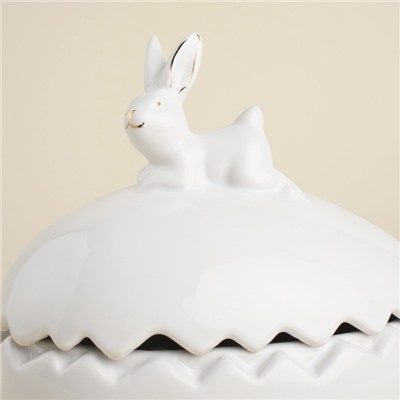 Конфетница SL Home «Пасхальные кролики», 470 мл, 15.5×12×16 см, керамика, белая