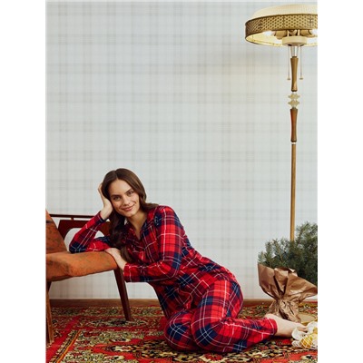Пижама новогодняя женская (рубашка, брюки) KAFTAN Christmas, размер 48-50