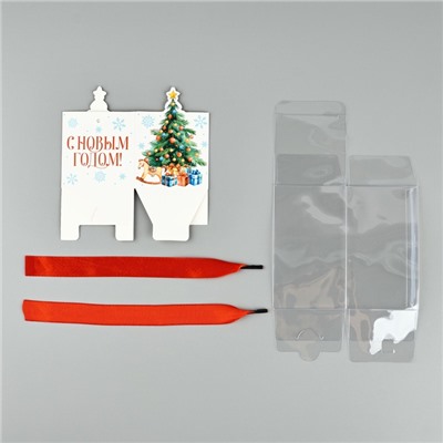 Коробка подарочная новогодняя складная «С Новым годом», 7×12×7 см