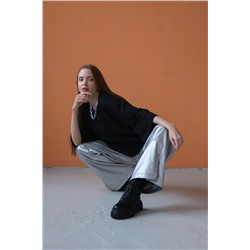 Брюки эко-кожа  ECO051/01/Серебро