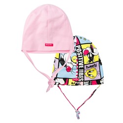 Шапка детская трикотажная для девочек, 2 шт в комплекте