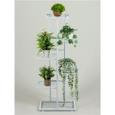 Подставка для цветов Greengo, 6 полок, 44×22×105 см, напольная, металл, белая