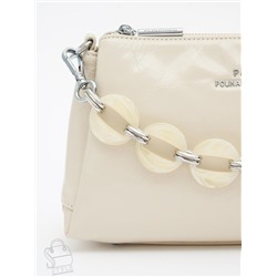Сумка женская кожаная 1230-2Y apricot white Polina&Eiterou