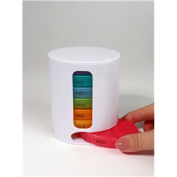 Таблетница - органайзер «Неделька», английские буквы, 12×6×5.9 см, 7 контейнеров по 4 секции, разноцветная