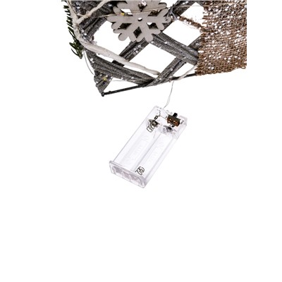 УЦЕНКА Фигура световая «Подарки Еловая ветвь» 15×20×25 см, 90LED, фиксинг, ААх2, Т/БЕЛЫЙ