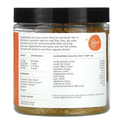 Kin+Kind, Healthy Poops, добавка для здорового пищеварения, с тыквой и семенами льна, для собак и кошек, 1134 г (4 унции)