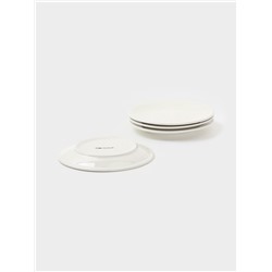 Тарелки Доляна White Label, набор 4 шт., d=18.5 см, фарфор, белые