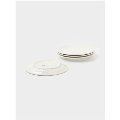 Тарелки Доляна White Label, набор 4 шт., d=18.5 см, фарфор, белые