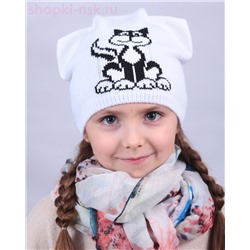 S 366 Шапка по голове с ушками (56-58)