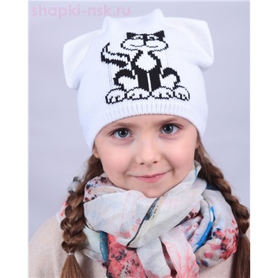 S 366 Шапка по голове с ушками (56-58)