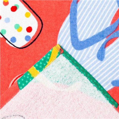 Полотенце «Розовые сандали» 70×140 см, велюр/махра 350 г/м², 100% хлопок