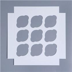 Коробка складная на 9 капкейков с окном «Счастливого Нового года», 25×25×10 см