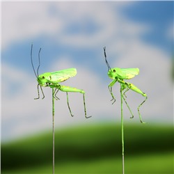 Штекер «Кузнечик зеленый», 3×5 см/22 см, набор 2 шт.