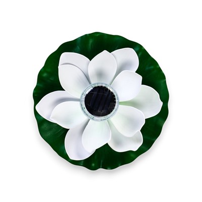 Садовая фигура - фонарь «Лотос», 28×28×9 см, для водоёмов, белая