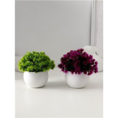 Искусственный цветок в горшке «Пушистые колючки», 9×13 см, МИКС