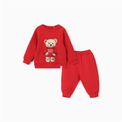 Костюм детский (свитшот, штанишки) «Крошка Я. Новогодние медвежата», рост 74-80 см