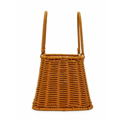 Корзина плетёная для хранения, 25×18×15 см, ручка h=14 см, коричневая