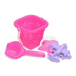 Песочный набор "Русалочка" ( 2 формочки, совок, ведро )