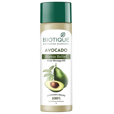 Biotique Avocado Stress Relief Body Massage Oil / Биотик расслабляющее Масло С Авокадо 200 мл