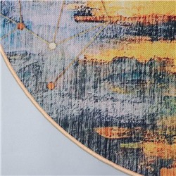 Коврик для дома Доляна «Луара», жёлтый, окантовка МИКС