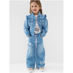 Куртка текстильная джинсовая для девочек