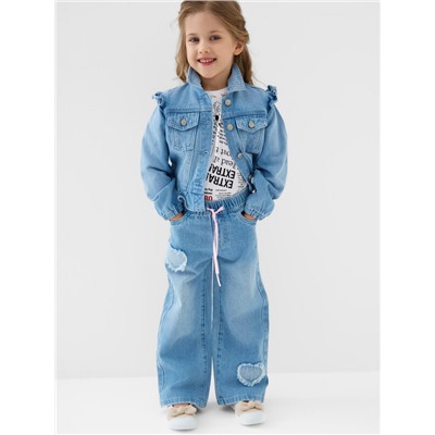 Куртка текстильная джинсовая для девочек