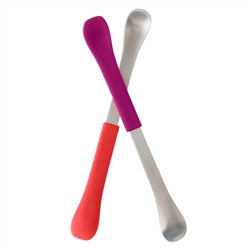 Boon, Swap, 2-in-1 Feeding Spoon, 4 + Months, Coral & Plum, 2 Spoons