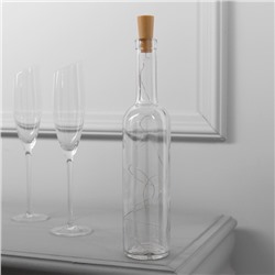 Гирлянда «Нить» 1 м роса с пробкой, IP20, серебристая нить, 10 LED, батарейки LR44×3 (в комплекте), свечение зелёное