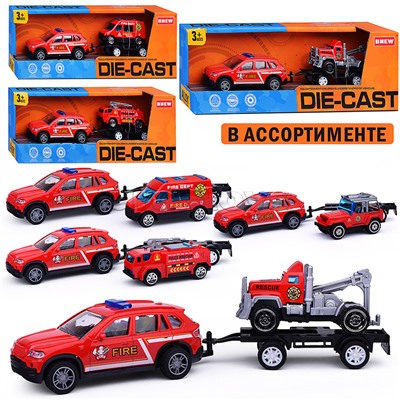 Машина "Городская служба пожарной охраны" металл, в коробке