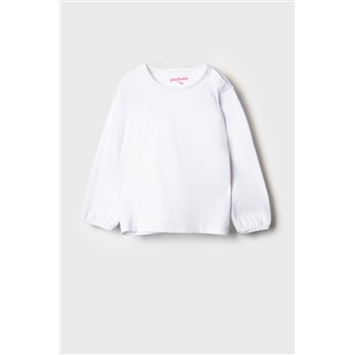 Комплект детский для девочек: сарафан текстильный, джемпер трикотажный (футболка с длинными рукавами PLAYTODAY, 1240256