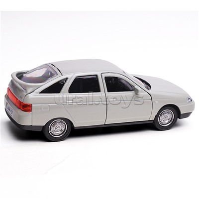 Машина металл. ваз-2112 12 см, двери, багаж, светло-коричневый, в коробке