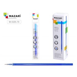 Стержень гелевый со стираемыми чернилами 128 мм M-5525-70 0.5 мм, синий, игольчатый пиш.узел Mazari