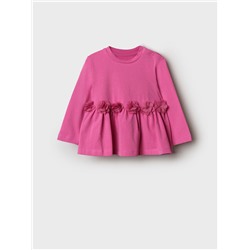Джемпер детский трикотажный для девочек (футболка с длинными рукавами)