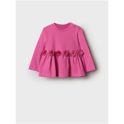 Джемпер детский трикотажный для девочек (футболка с длинными рукавами)