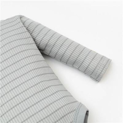 Боди-водолазка «Крошка Я» BASIC LINE, рост 62-68 см, полоска серая