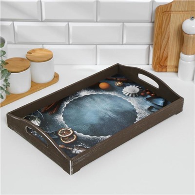 Поднос деревянный для завтрака «Прованс. Корица», 43×27.5×7 см, коричневый