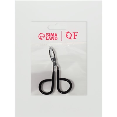 Пинцет в форме ножниц, прорезиненные ручки, 8 см, чёрный, серебристый
