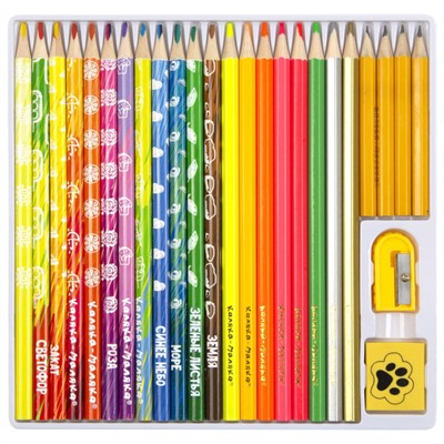 Карандаши 120цв трехгранные с точилкой ККМ120 Каляка-Маляка