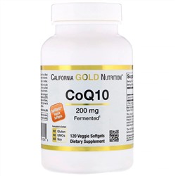 California Gold Nutrition, коэнзим Q10, 200 мг, 120 растительных капсул