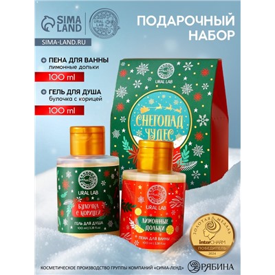 Подарочный набор «Снегопад чудес»: гель для душа и пена для ванны, 2×100 мл, URAL LAB